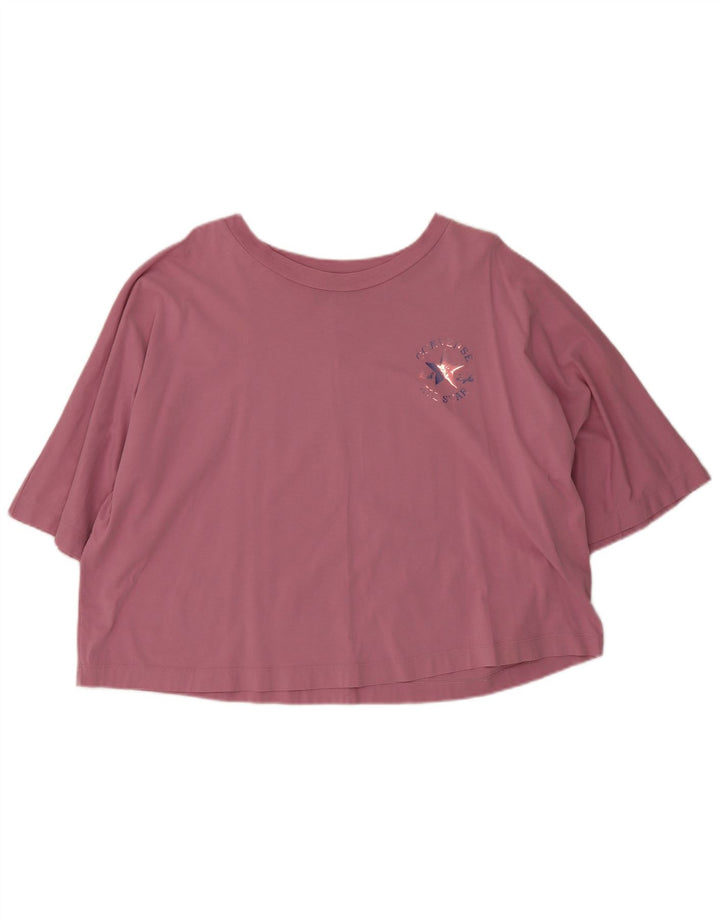 Converse T-shirt surdimensionné pour femme UK 10 Petit coton rose