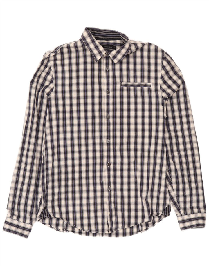 Calvin Klein Jeans Chemise graphique pour homme en coton à carreaux gris