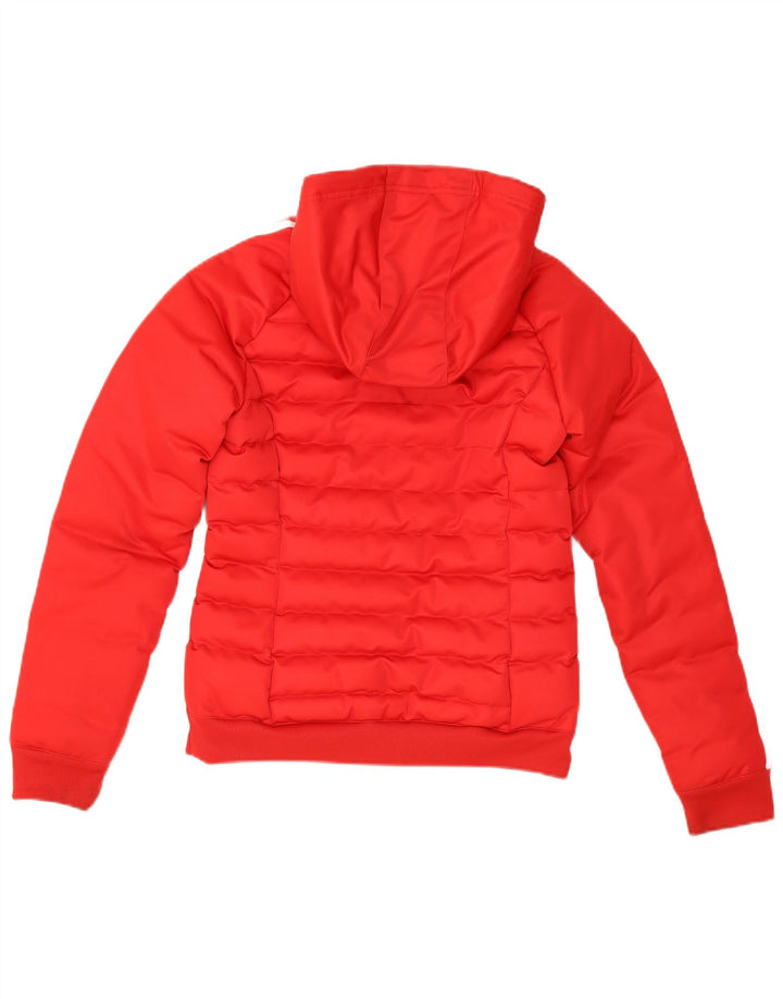 Adidas Veste rembourrée à capuche pour femme UK 6 XS Rouge Polyester