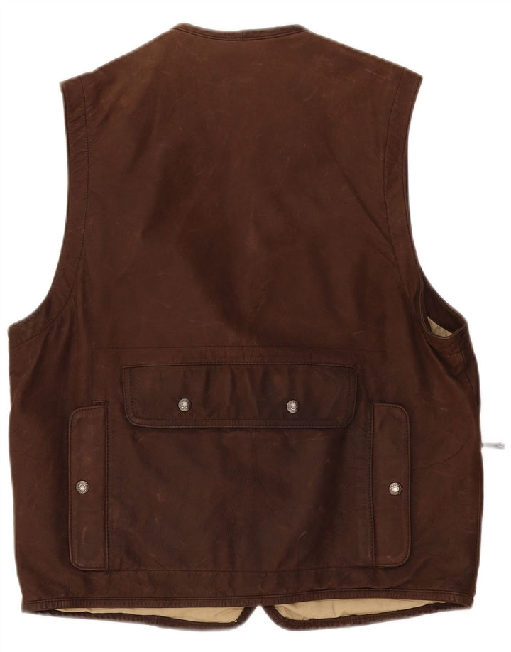 Banana Republic Gilet en cuir pour homme UK 38 Marron moyen