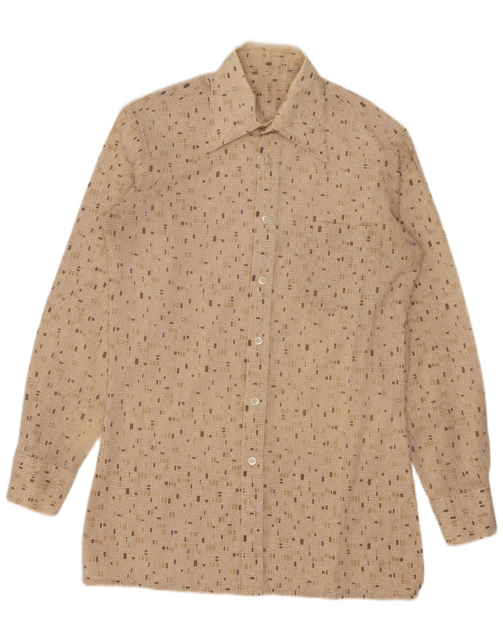 Chemise Homme Vintage Petit Beige Géométrique