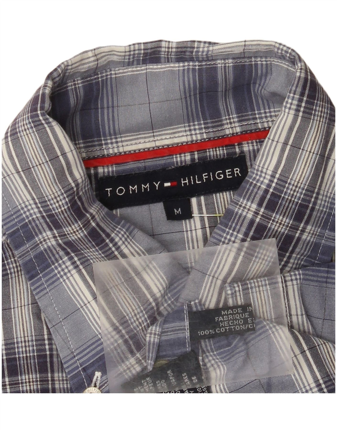 Tommy Hilfiger Chemise à manches courtes homme en coton à carreaux bleu moyen