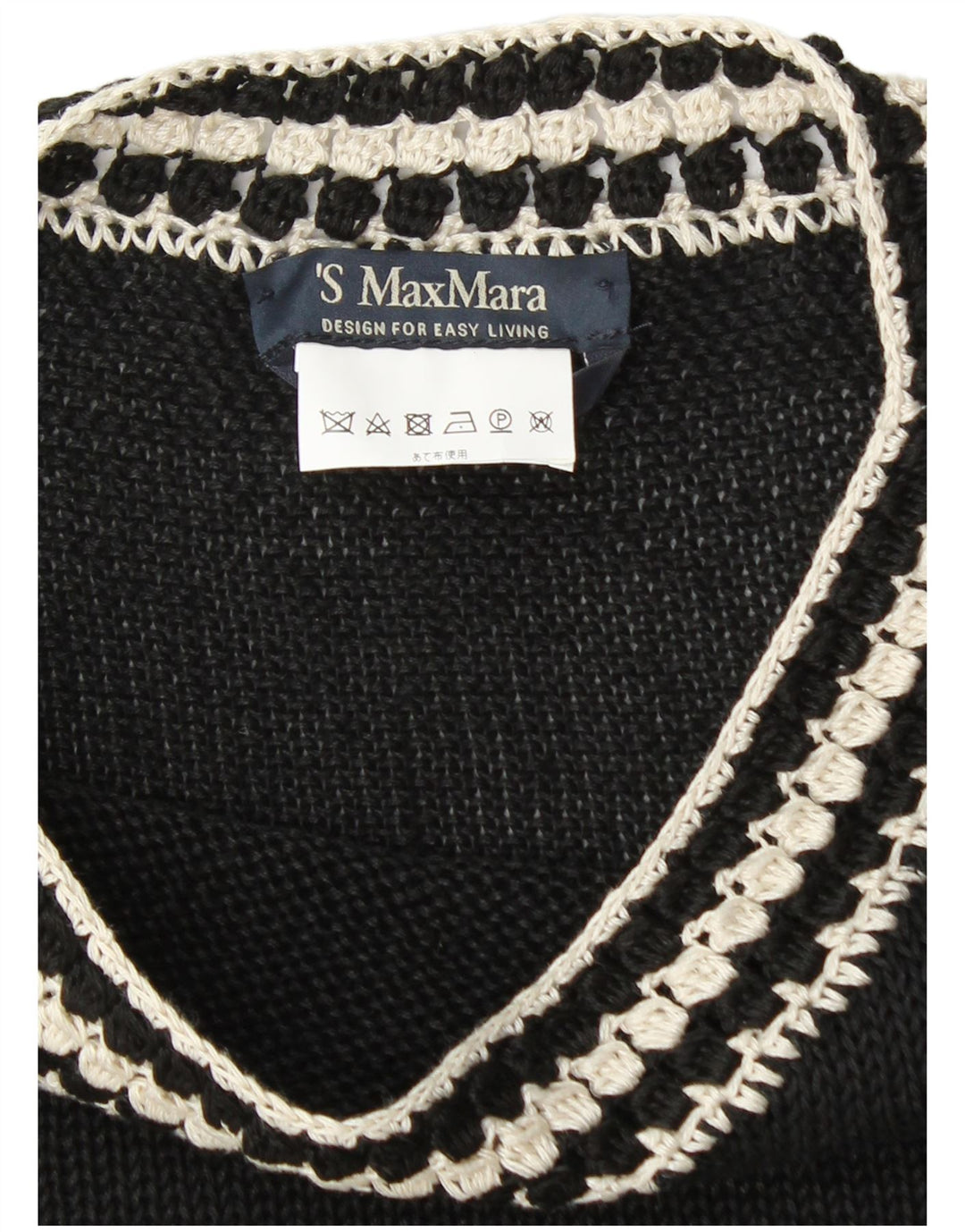 MAX MARA Pull court à col bateau pour femme UK 10 Petit Noir