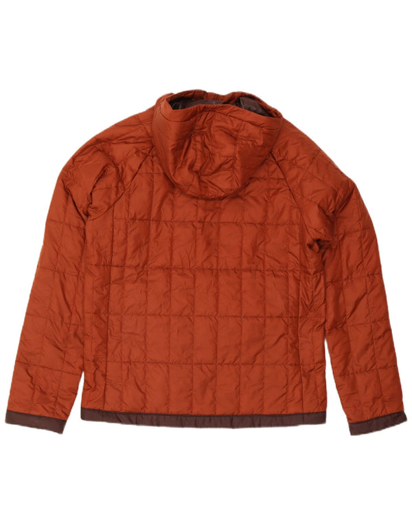 The North Face Mens Hooded Padded Jacket UK 38 Medium Brown