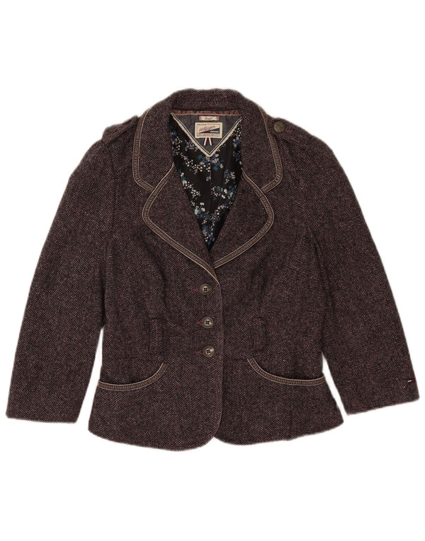 Tommy Hilfiger Veste blazer militaire à manches 3/4 pour femme UK 10 Small Violet