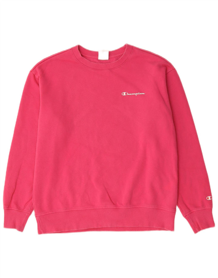 Champion Sweat-shirt surdimensionné pour femme UK 10 Petit coton rose
