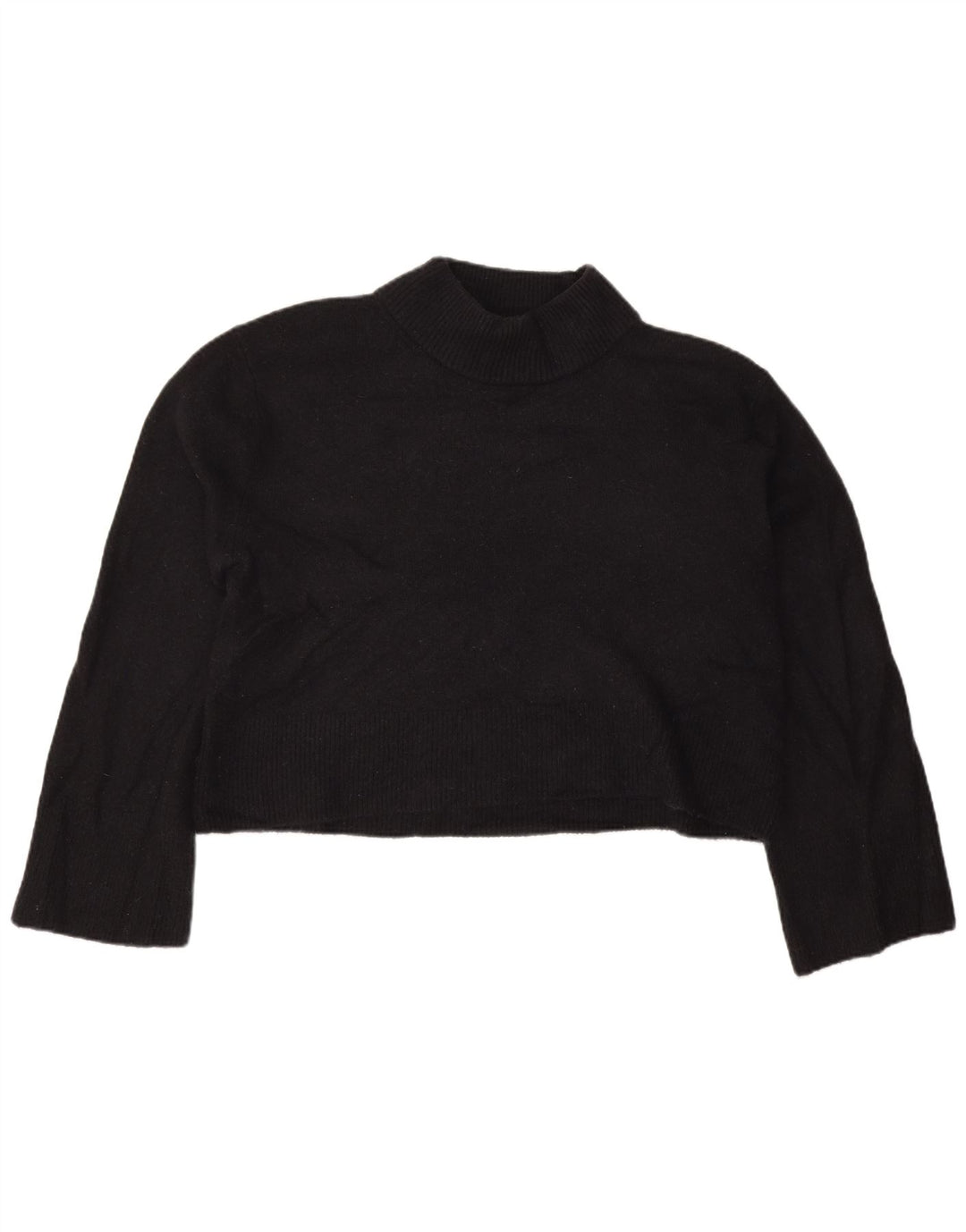 J. CREW Pull court surdimensionné à col roulé pour femme UK 10 Petit Noir