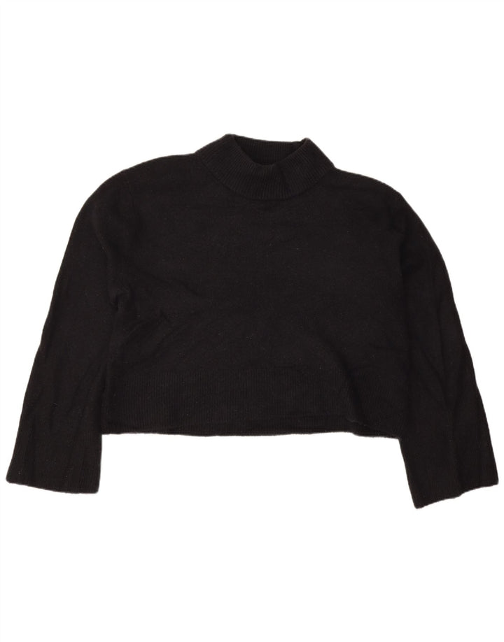 J. CREW Pull court surdimensionné à col roulé pour femme UK 10 Petit Noir