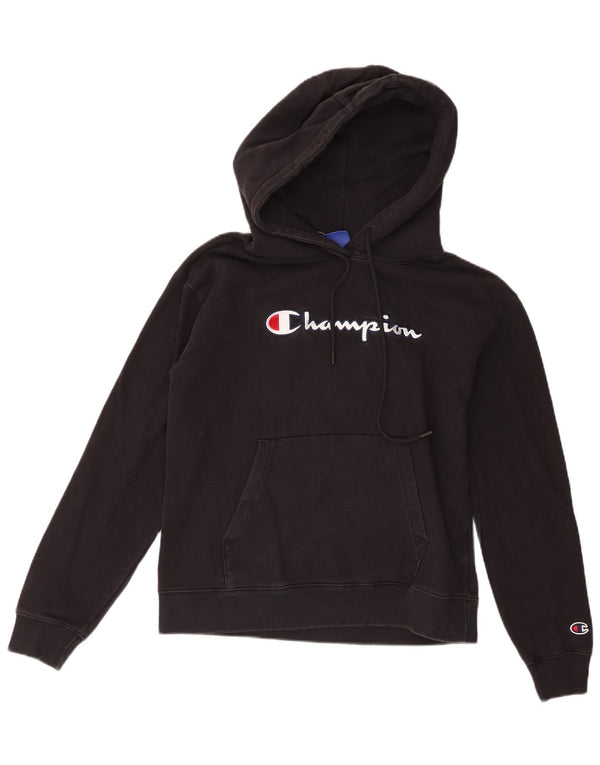 Champion Pull à capuche surdimensionné graphique pour femme UK 10 Petit coton noir