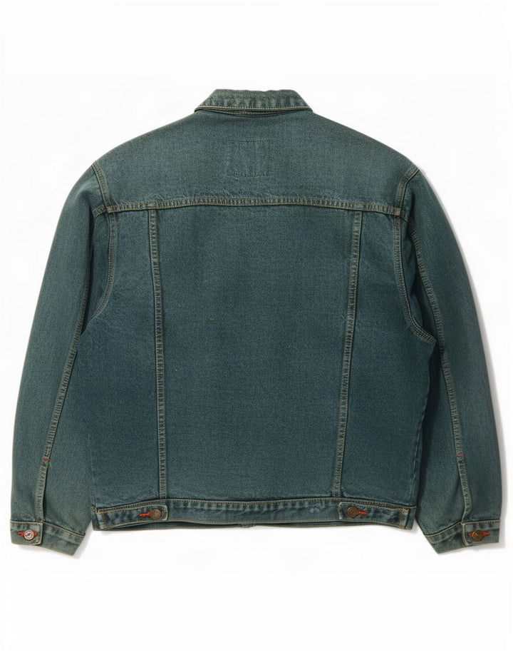 veste en denim homme vintage UK 40 Grand coton vert