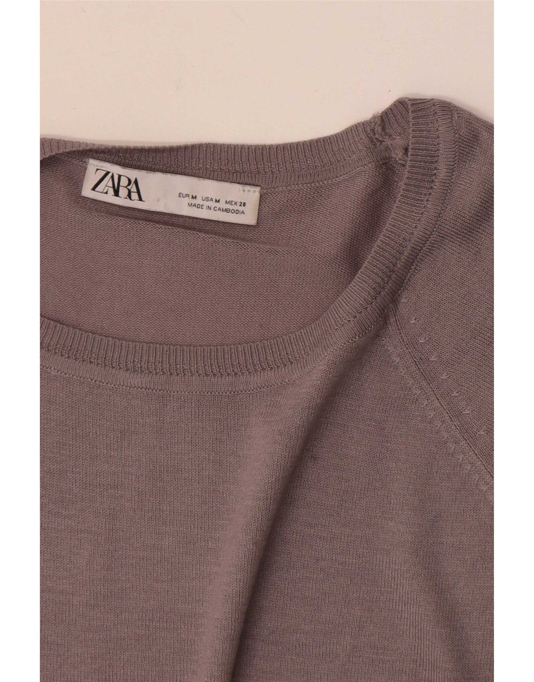 Zara Pull col bateau pour femme UK 14 Gris moyen