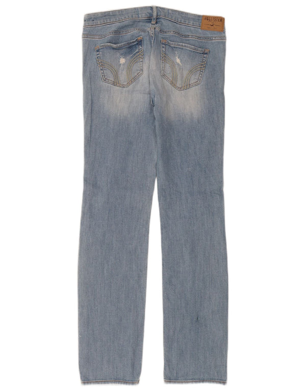 Hollister Jean droit vieilli pour femme US 5 Small W27 L31 Bleu Coton