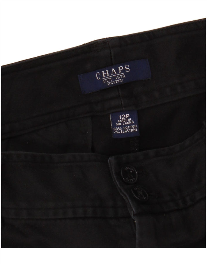 CHAPS Pantalon Chino Droit Petite Femme US 12 Large W32 L28 Noir