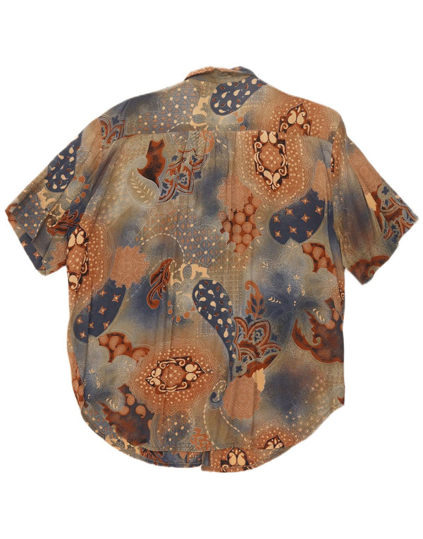 vintage Femme Chemise à manches courtes Blouse UK 18 XL Multicolore Paisley
