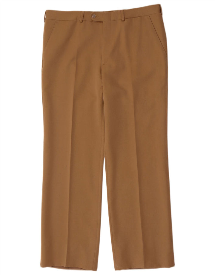 Pantalon de costume droit vintage pour hommes W36 L30 Beige