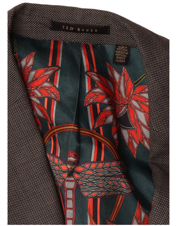 Ted Baker Veste blazer à 2 boutons coupe régulière pour homme UK 44 2XL Gris laine