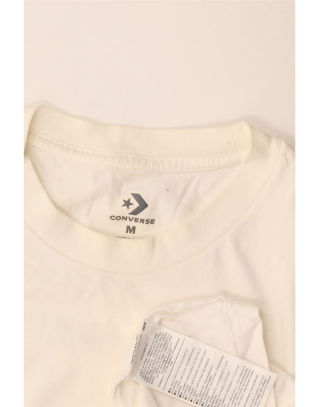 Converse Haut graphique à manches longues pour homme en coton blanc moyen