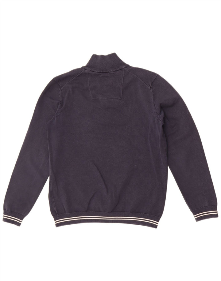 HUGO BOSS Sweat-shirt à col zippé en coton bleu marine moyen