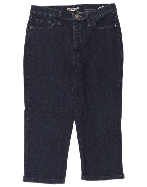 Lee Jean Capri classique taille haute pour femme US 12 Large W30 L20 Bleu marine