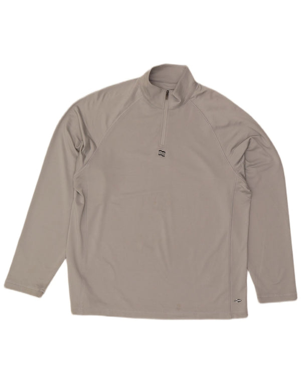 Adidas Hommes Climawarm Zip Neck Pull Survêtement Haut Grand Gris Polyester