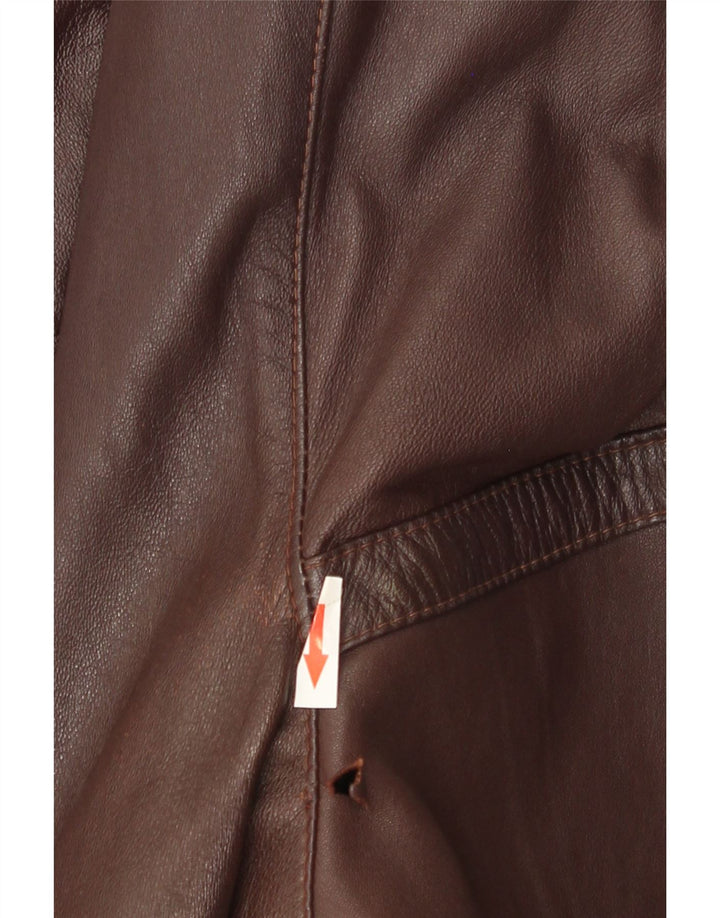 manteau en cuir surdimensionné femme vintage EU 40 cuir brun moyen