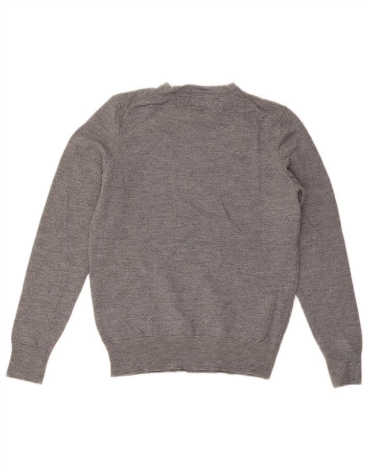 TOMMY HILFIGER Pull sur mesure à col rond pour femme UK 10 Petit Gris