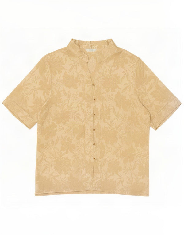 Marks & Spencer Chemisier à manches courtes pour femme UK 18 XL Doré Floral