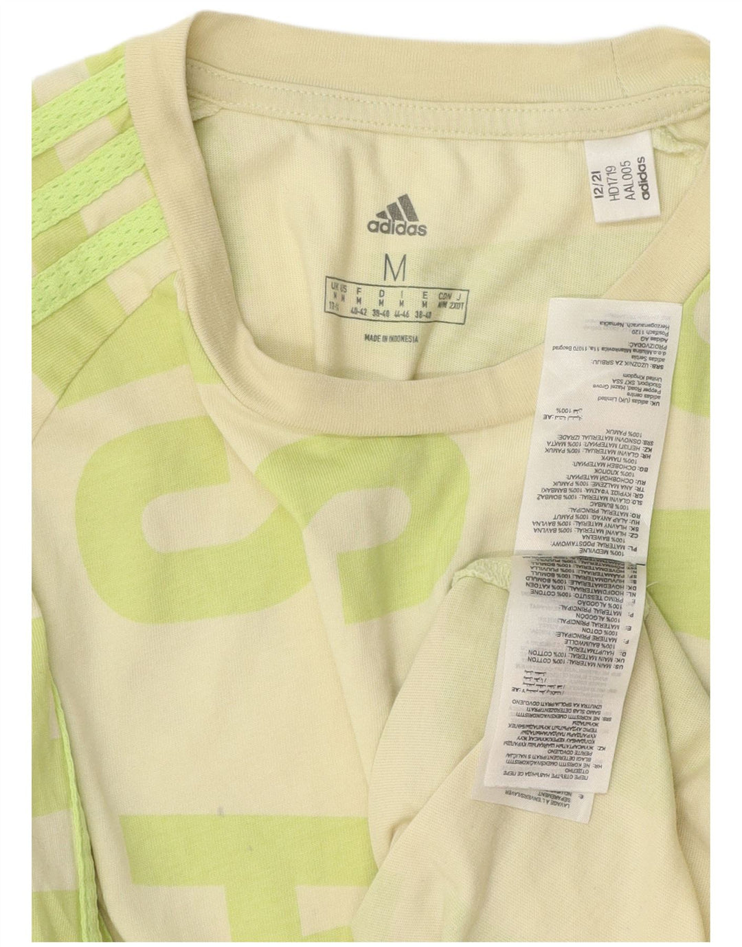 ADIDAS Robe t-shirt graphique pour femme UK 12/14 Coton vert moyen