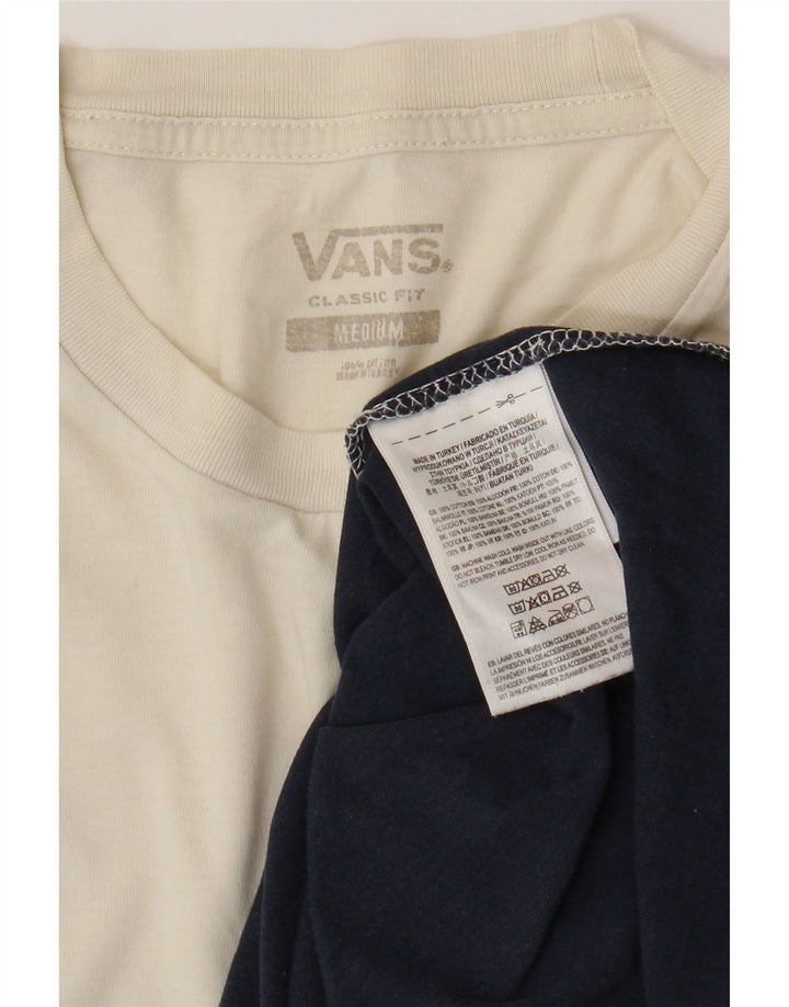 VANS T-shirt coupe classique pour hommes, blanc moyen, colour block