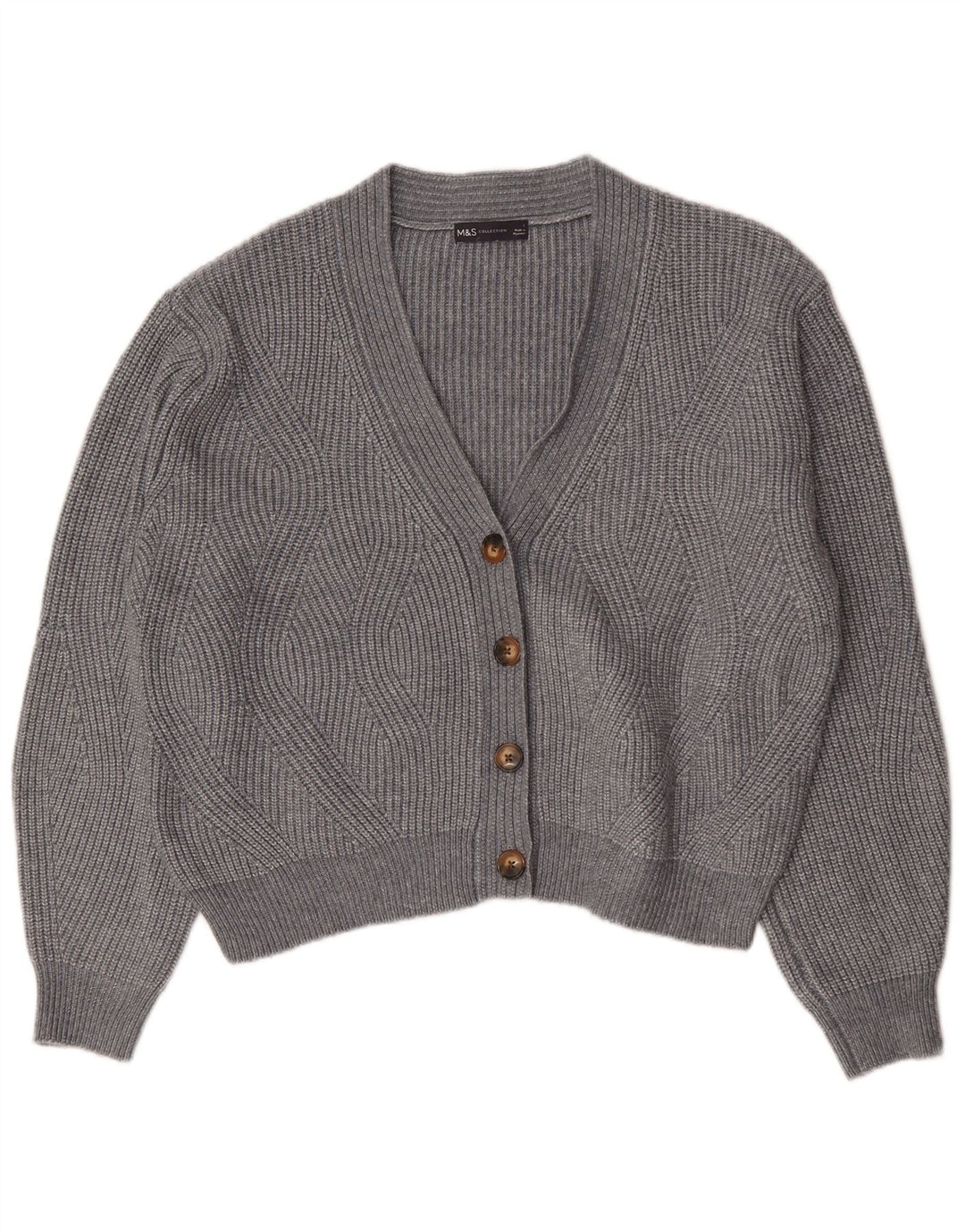 Marks & Spencer Pull cardigan surdimensionné pour femme UK 16 Large Gris