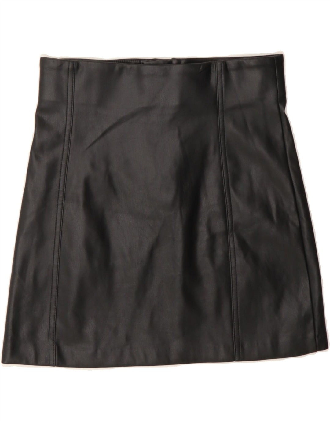 ZARA Womens Faux Leather Skirt Small W26  Black Polyurethane Vintage Zara and Second-Hand Zara from Messina Hembry 