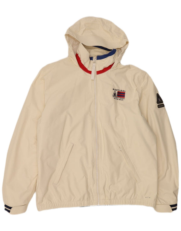 Gaastra Veste de pluie à capuche pour homme UK 46 3XL Blanc cassé Nylon