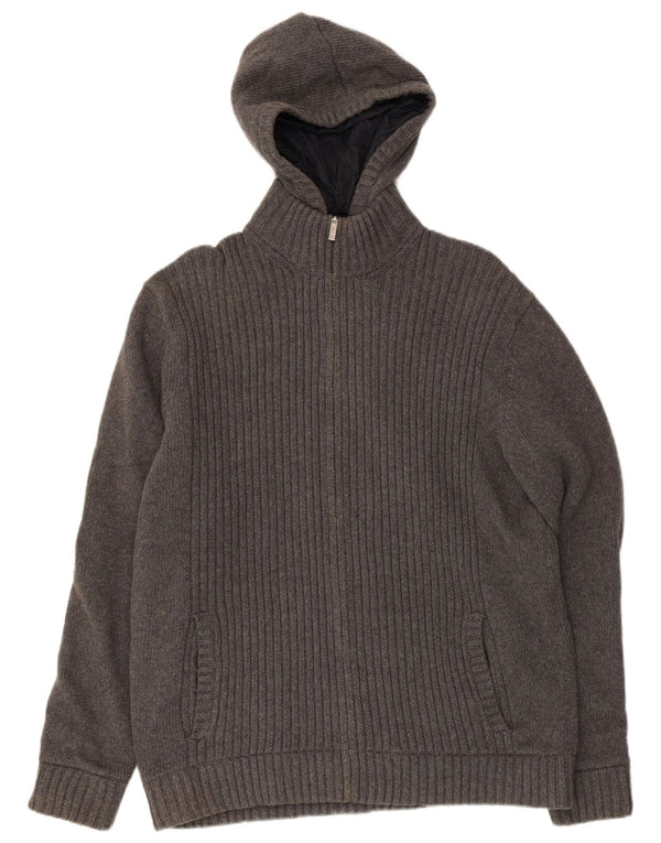 Massimo Dutti Veste réversible en tricot à capuche pour homme UK 42 XL Gris