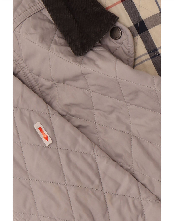 Barbour Veste matelassée pour femme UK 8 Small Gris Colorblock Polyester