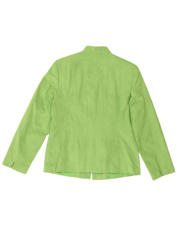 Veste Blazer Femme Vintage UK 12 Polyester Vert Moyen