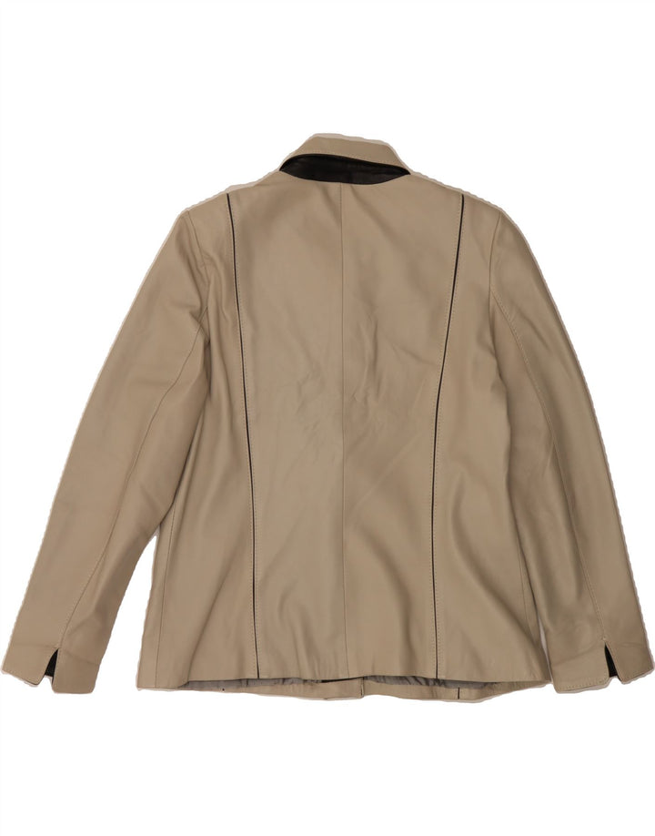 VINTAGE Womens Leather Jacket IT 50 XL Grey Leather Vintage Vintage and Second-Hand Vintage from Messina Hembry 