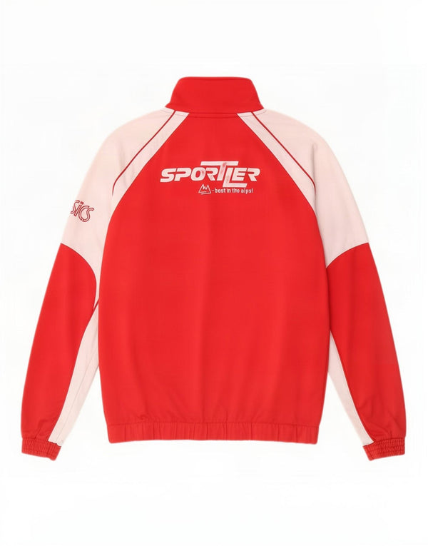 Asics Veste de Survêtement Graphique Homme Rouge Moyen Polyester Colorblock