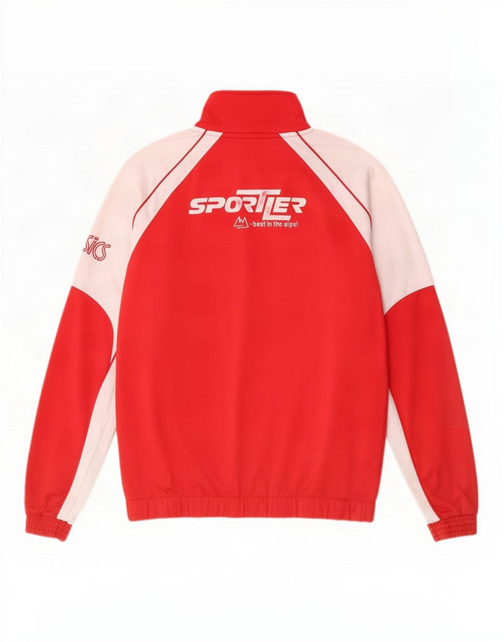 Asics Veste de Survêtement Graphique Homme Rouge Moyen Polyester Colorblock