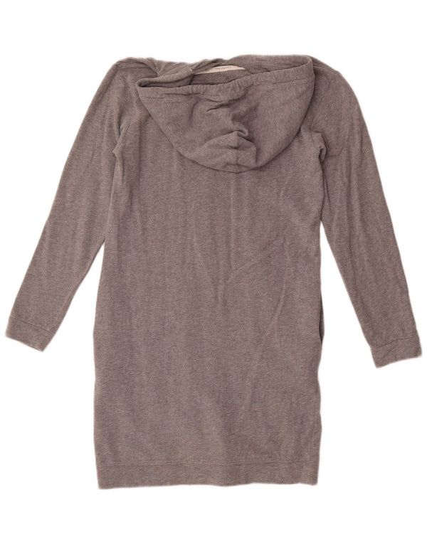 Calvin Klein Jeans Robe à capuche graphique pour femme UK 6 XS Gris chiné en coton