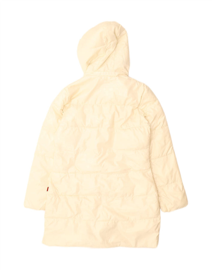 Kappa Manteau rembourré à capuche pour femme UK 12 Medium Off White Polyester