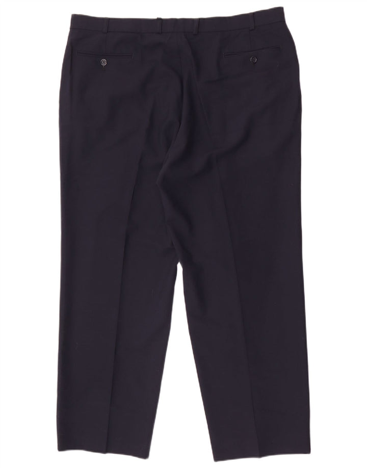 Marks & Spencer Pantalon de costume fuselé pour homme W40 L29 Bleu marine Polyester