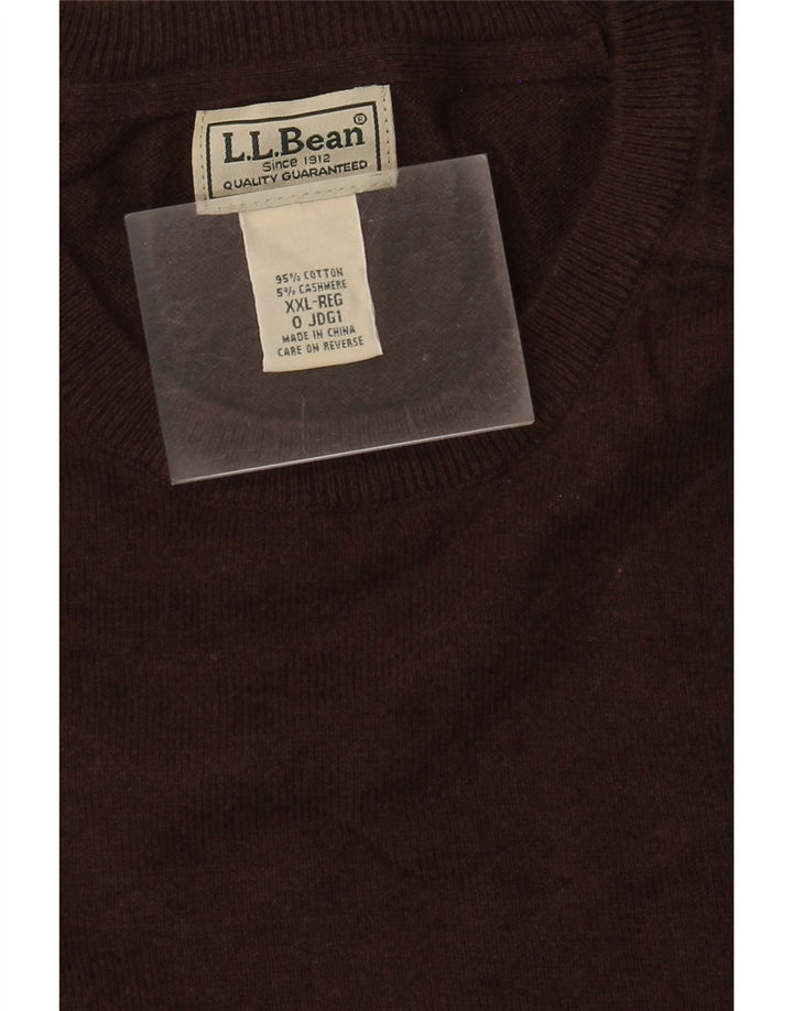 L.L.Bean Pull à col rond pour homme 2XL en coton marron