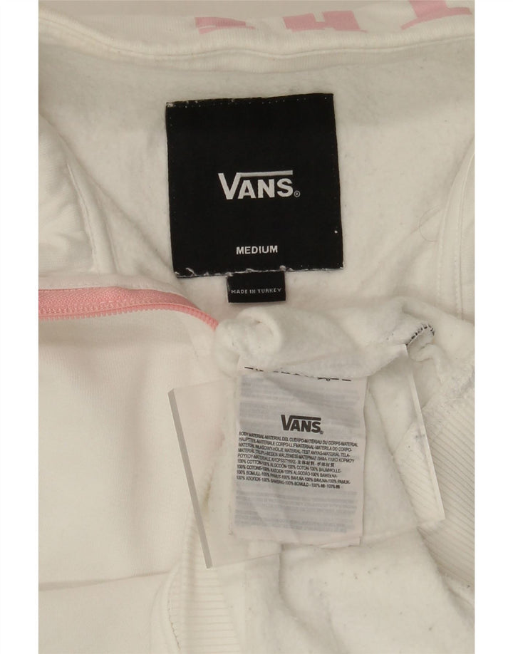 VANS Sweat-shirt graphique à col zippé pour homme en coton blanc moyen
