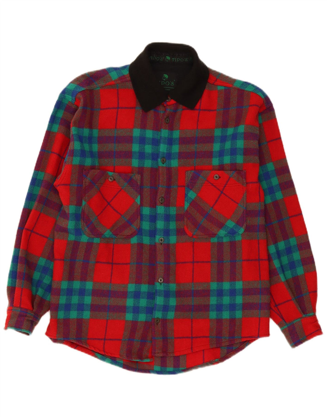 Tipo' S Chemise Flanelle Homme Petit Carreau Rouge Laine