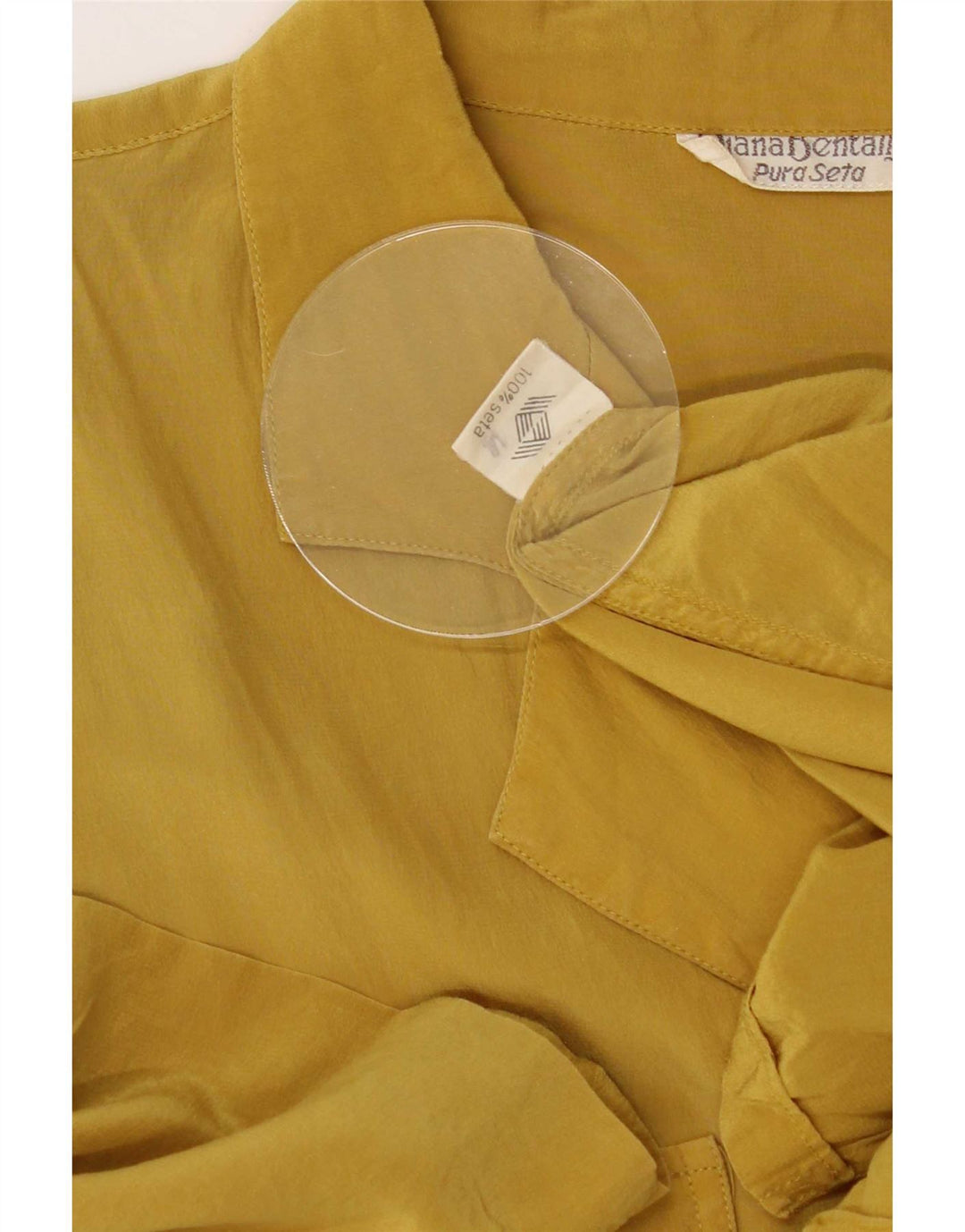 Robe droite pour femme de Diana Bentall IT 50 XL en soie jaune