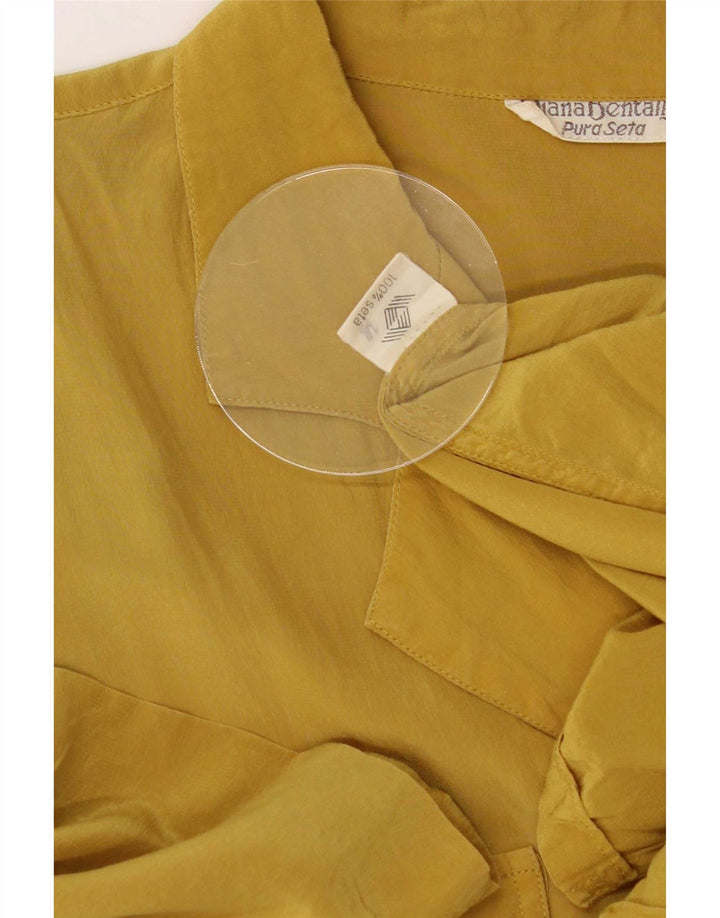 Robe droite pour femme de Diana Bentall IT 50 XL en soie jaune