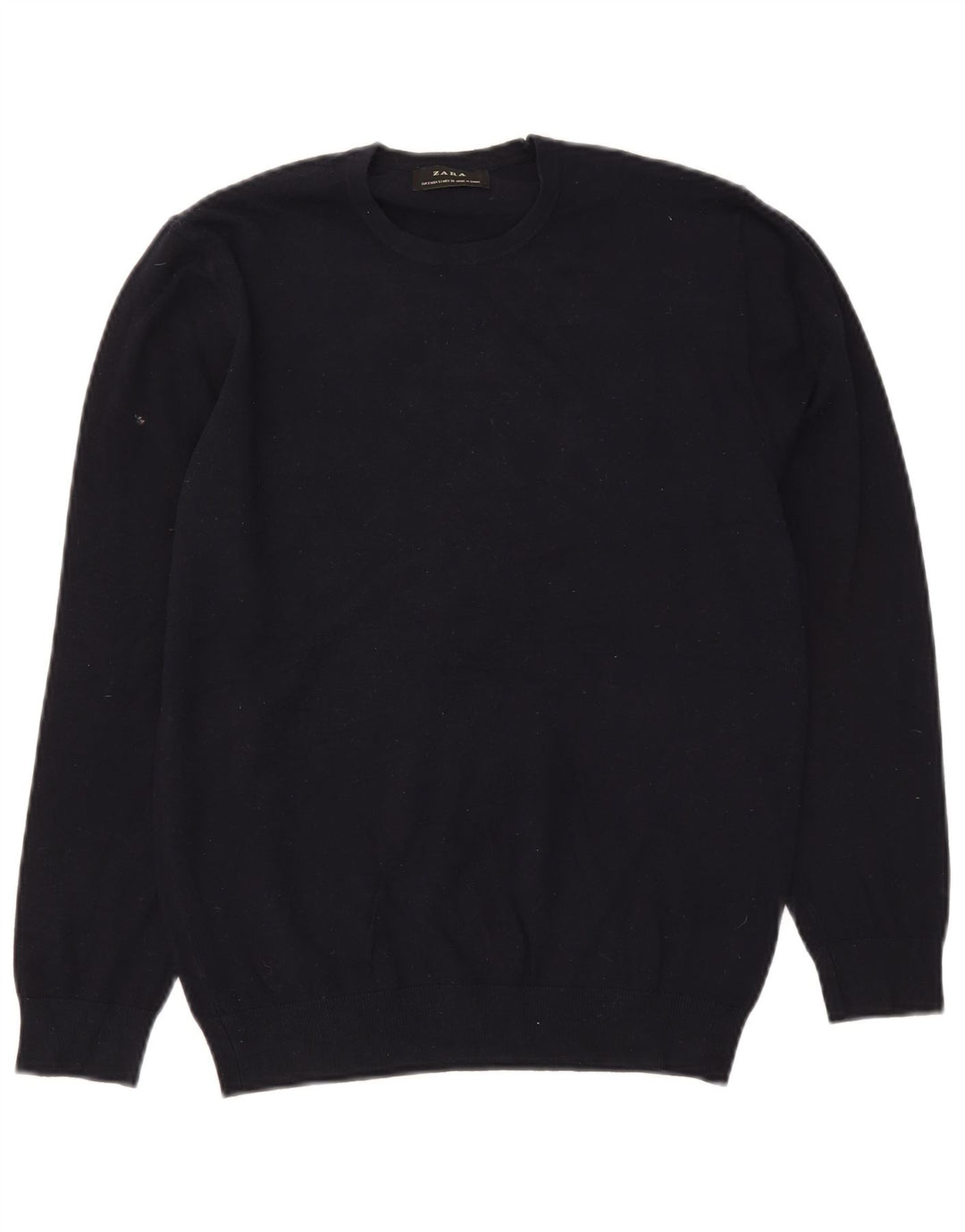 Zara Pull à col rond pour homme Petit Bleu marine
