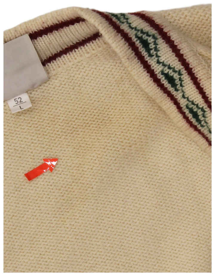 vintage Mens Cardigan Sweater IT 52 Grande laine beige