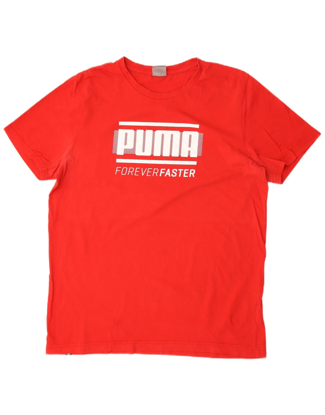 Puma Homme Graphic T-Shirt Top Large Rouge Coton