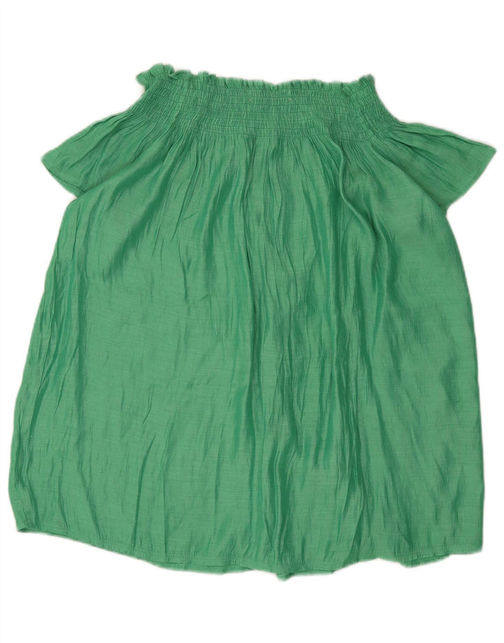 Zara Chemisier à épaules dénudées pour femme UK 14 Vert moyen